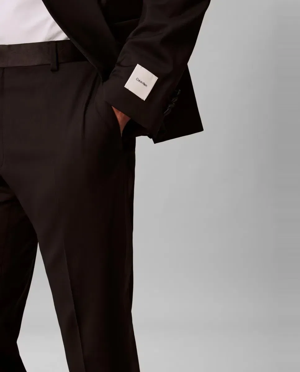 Мужские брюки-смокинг из шерсти Calvin Klein, Negro — фото 4