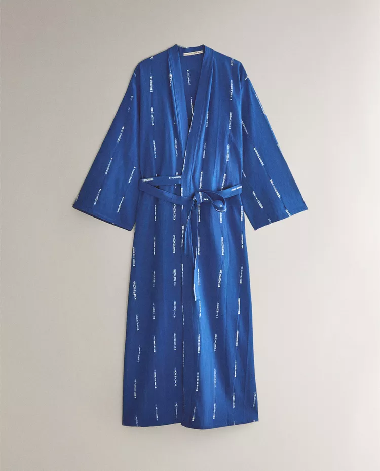 

Кимоно Zara Home Tie-dye Cotton X Tensira, синий