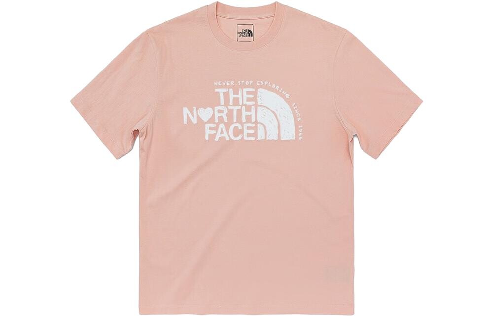 

Футболка с сердечком унисекс розового цвета The North Face, розовый