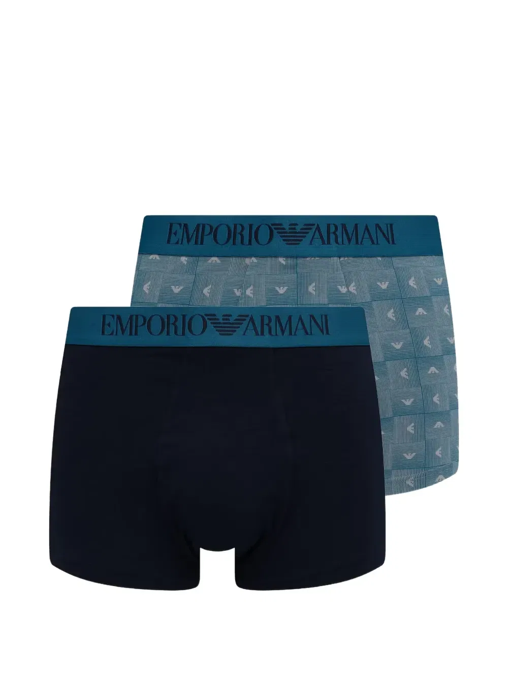 Боксеры с логотипом на поясе (комплект из двух штук) Emporio Armani, синий