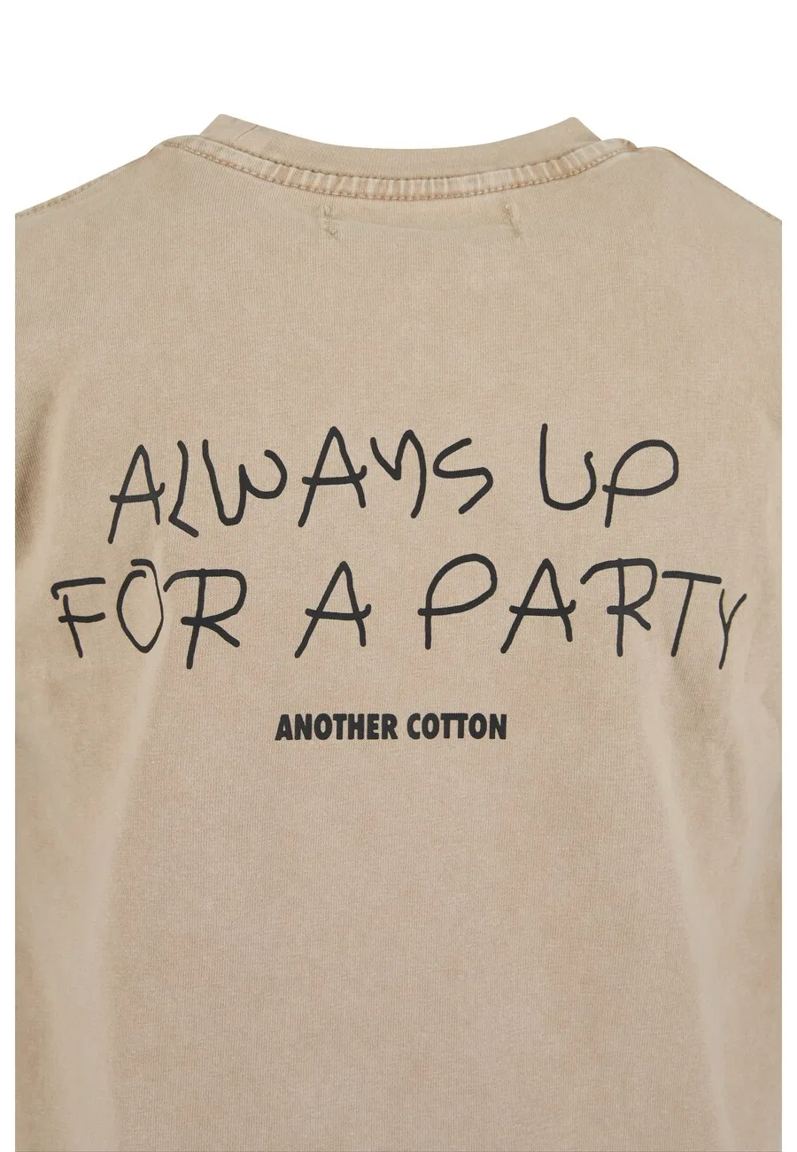 Хлопковая футболка "Always Up" темно-бежевого цвета Another Cotton Lab — фото 3