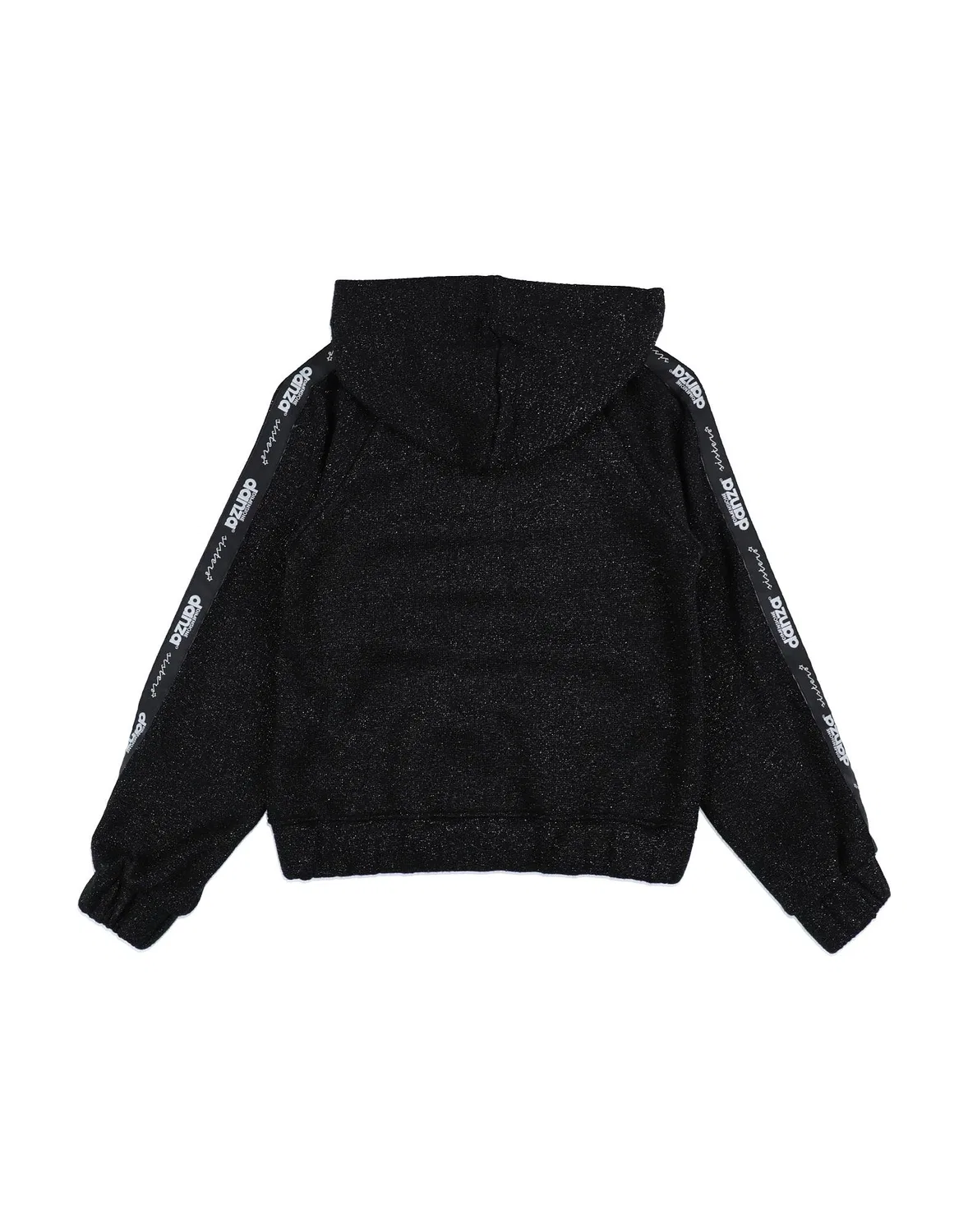 Детский кардиган с принтом Felpa Zip Ciniglia Lurex Cappuccio Ragazza Dimensione Danza, черный — фото 2