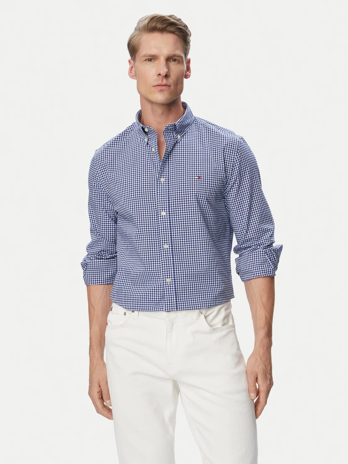 Мужская рубашка стандартного кроя Gingham Tommy Hilfiger, синий
