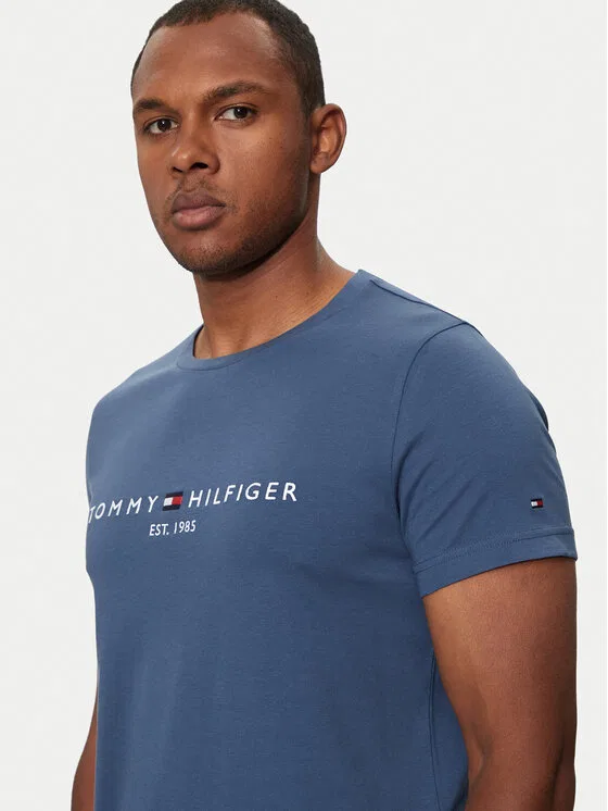 Футболка regular fit Logo Tommy Hilfiger, синий — фото 4