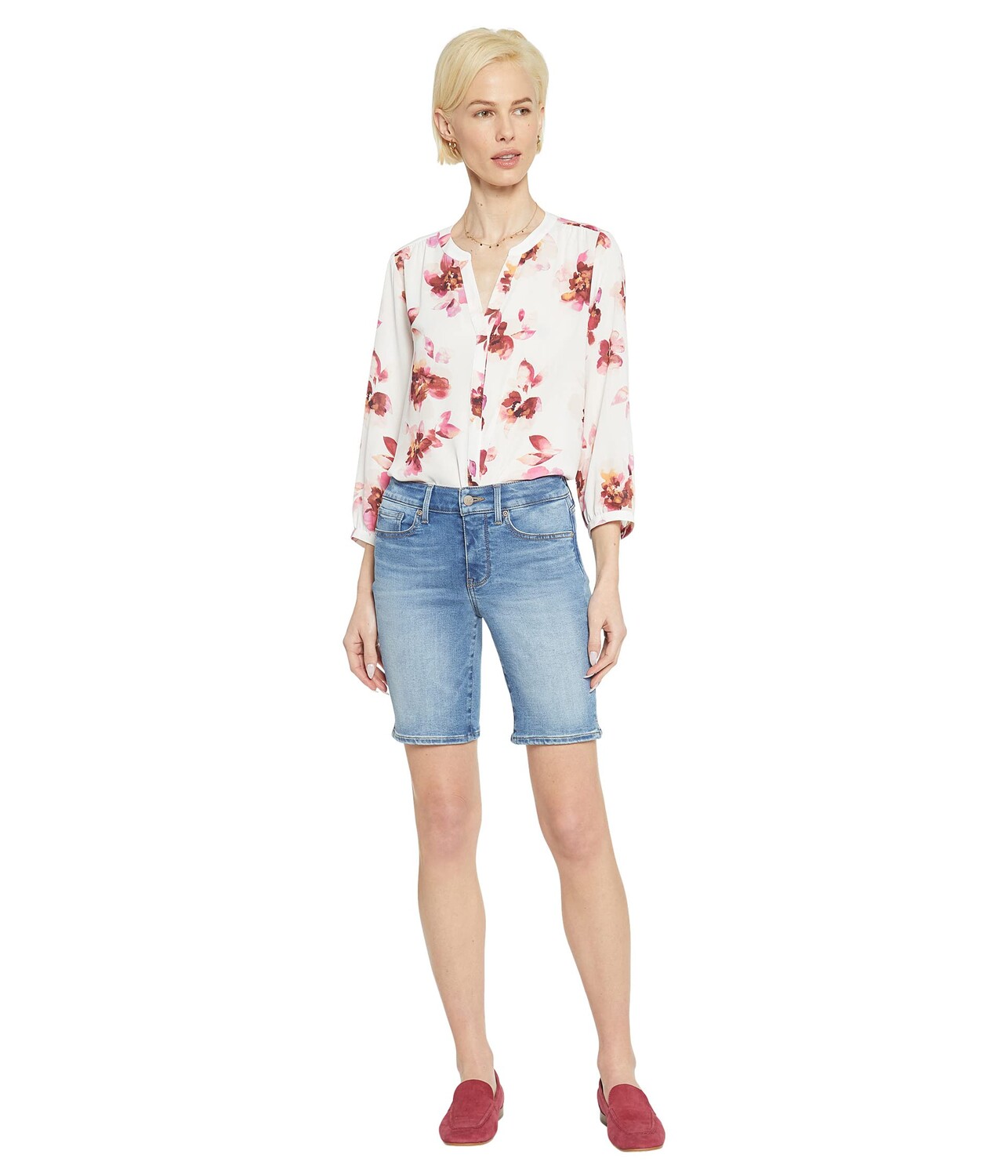 

Шорты NYDJ, Ella Shorts with Sideseam Slits in Maele