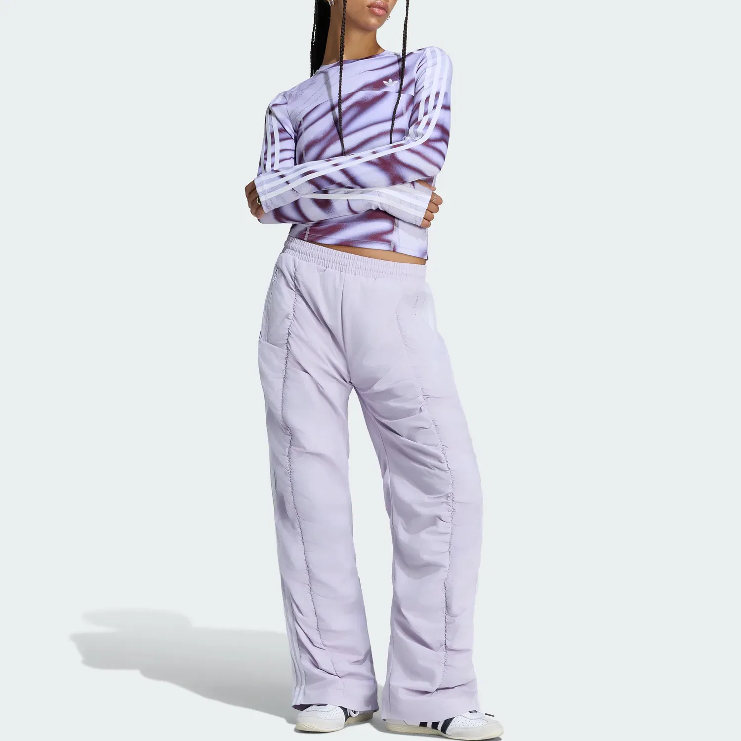 Женская футболка с круглым вырезом Adidas Originals ADILENIUM, Light Purple — фото 3