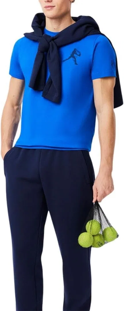 Мужская футболка Lacoste Novak Djokovic, с принтом, синий/темно-синий — фото 4