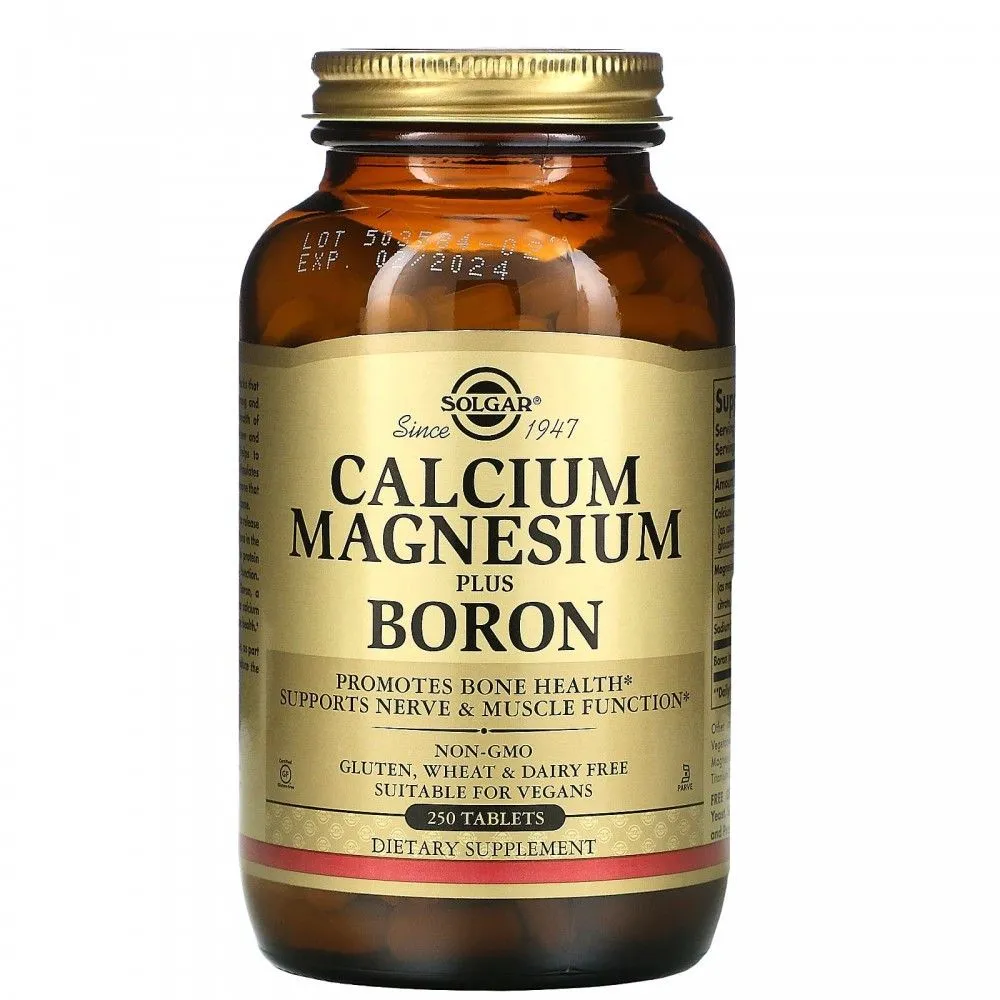 

Кальций Магний + Бор Solgar Calcium Magnesium plus Boron, 250 таблеток