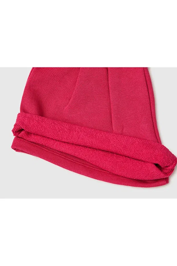 Детские шорты для девочек хлопковые Benetton, Dark Pink — фото 3