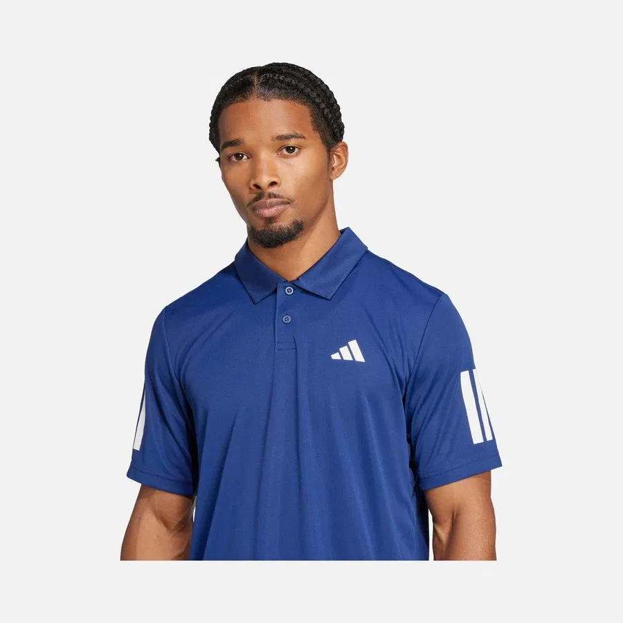 Мужская футболка-поло с коротким рукавом Climacool Club Tennis 3-Stripes Two Button Polo Collar Freelift Design adidas, Темно-синий — фото 4