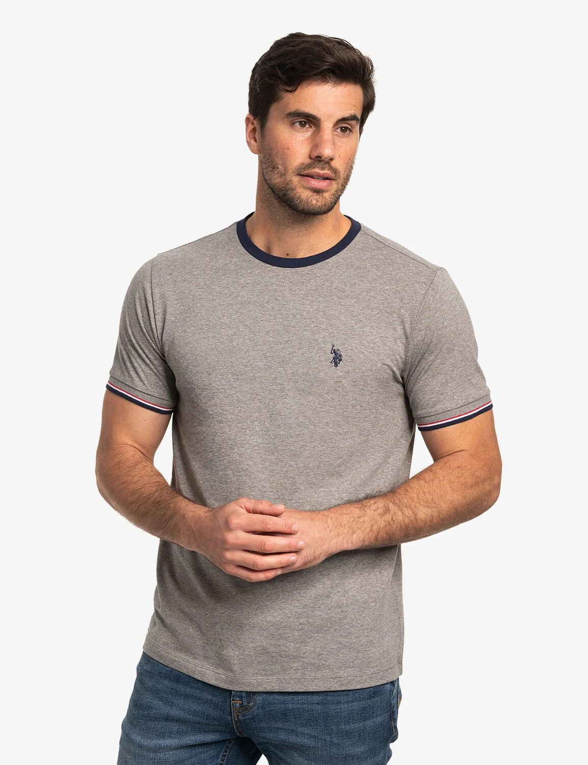

Футболка U.S. Polo Assn. Ringer, серый