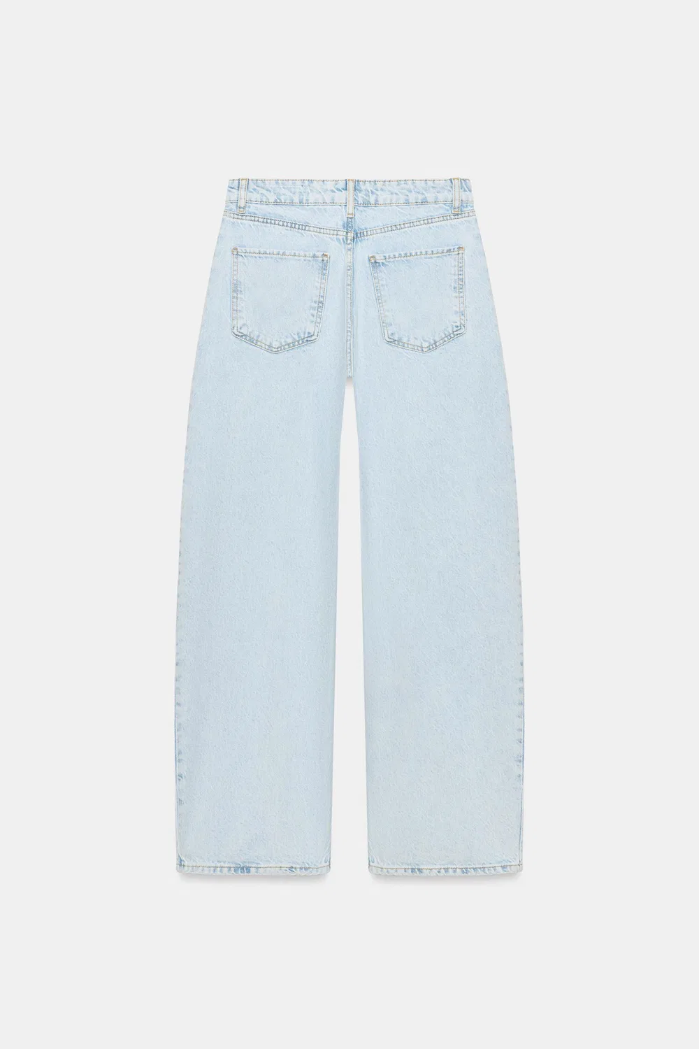 Джинсы-бочонки с высокой талией Z1975 ZARA, Light blue — фото 3