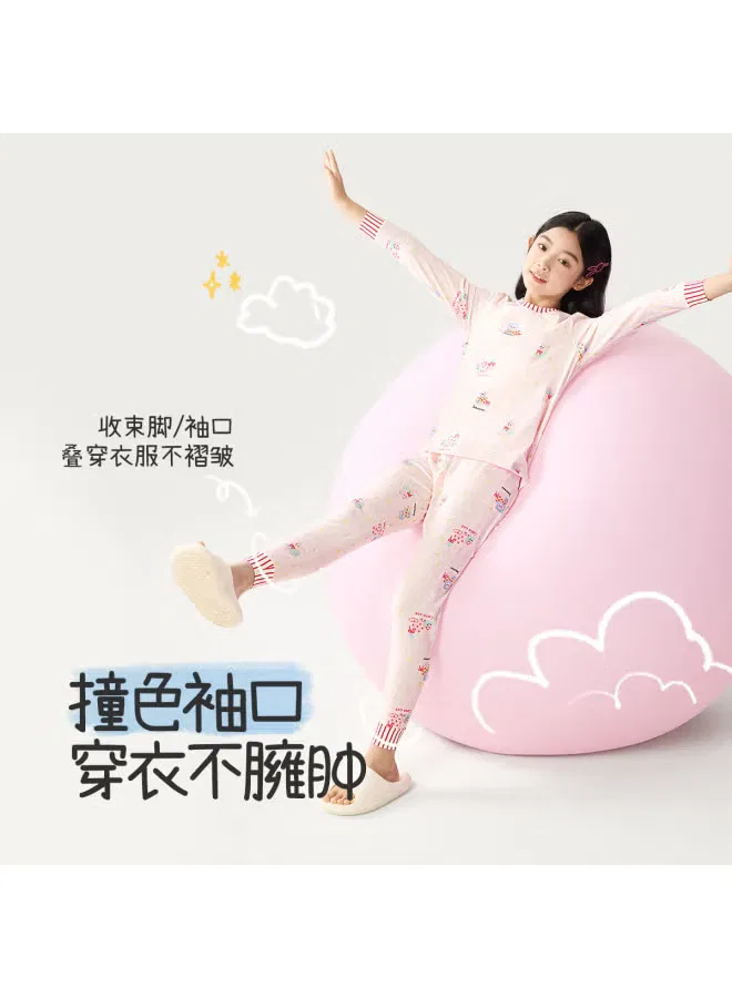 Пижама детская с принтом Long Time Companion, светло-розовый — фото 3