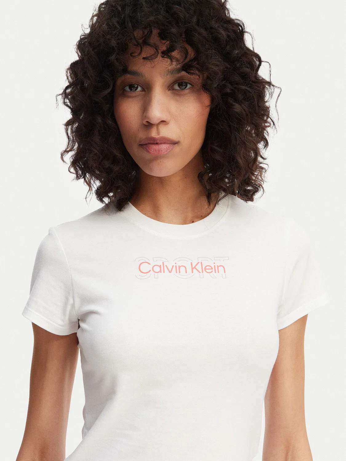 Женская футболка стандартного кроя Calvin Klein, белый — фото 4