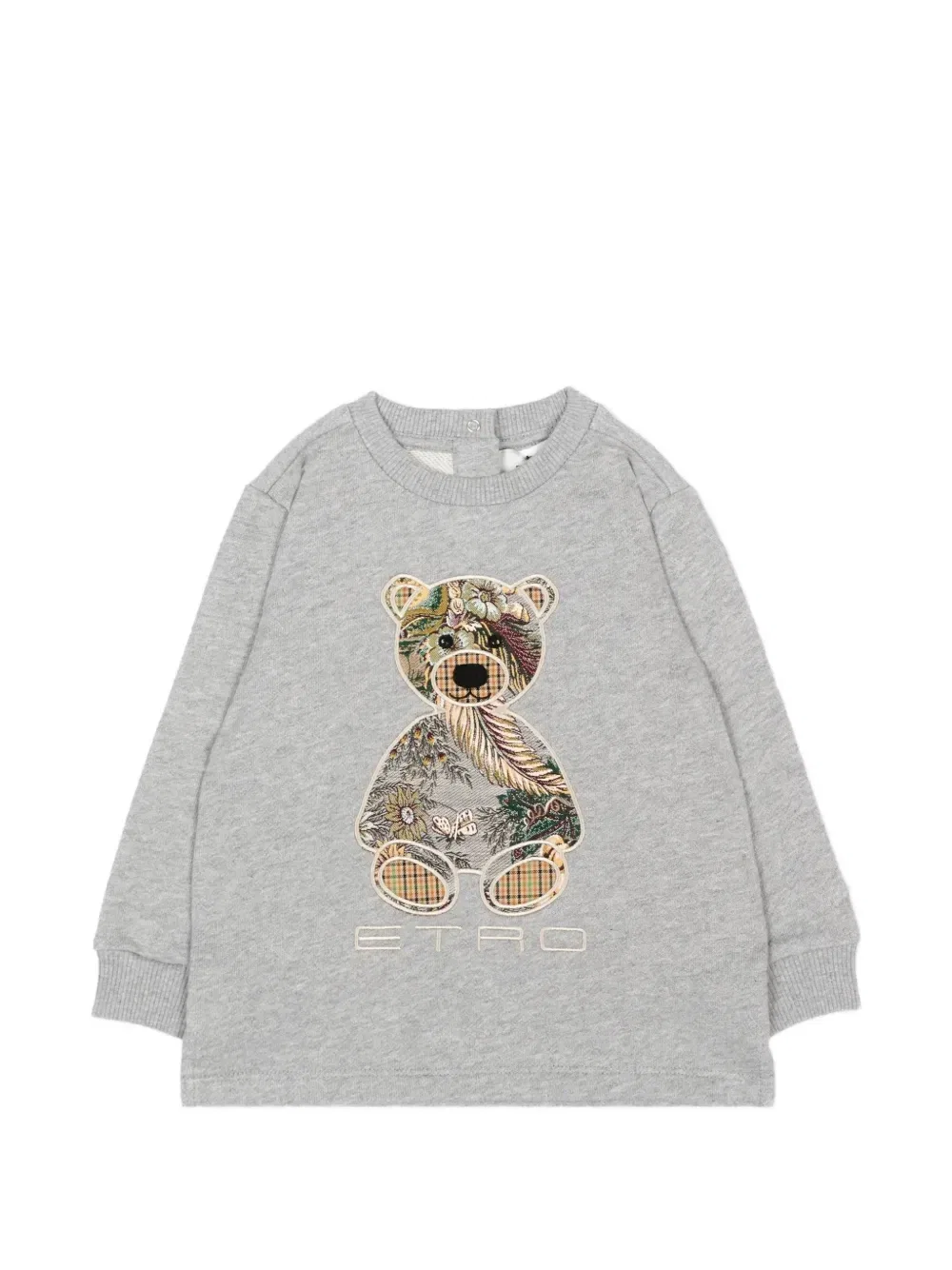 Толстовка с нашивкой в виде плюшевого медведя Etro Kids, серый