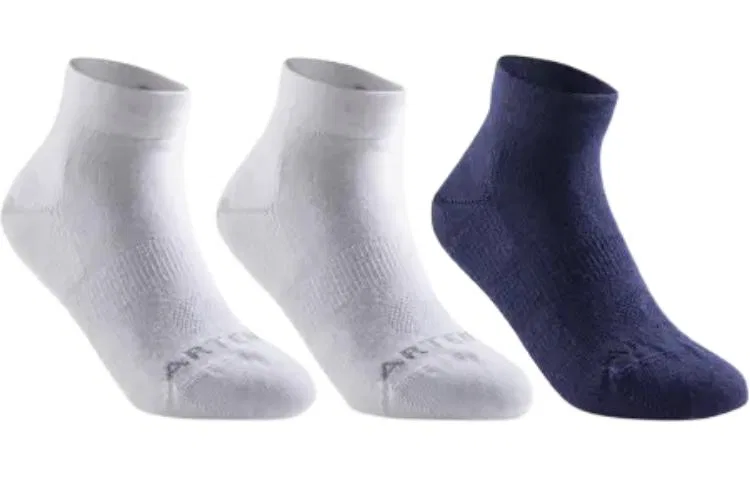 Детские носки 3 пары, с длинным рукавом, White/White/Jet Blue, DECATHLON