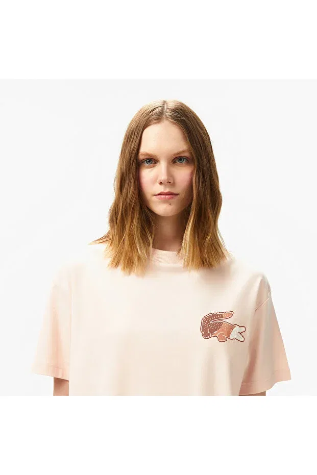 Футболка Lacoste Hcz-Pink, розовая с принтом — фото 2