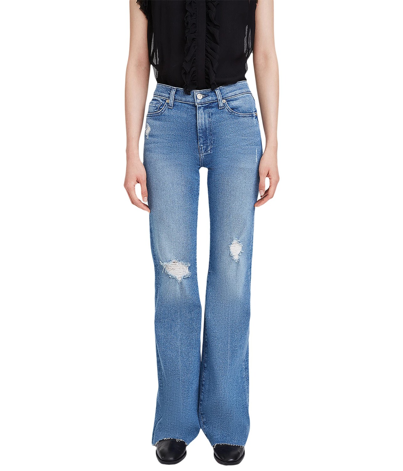 

Джинсы 7 For All Mankind, Dojo Trousers Cut Hem in Adlphi Destroy