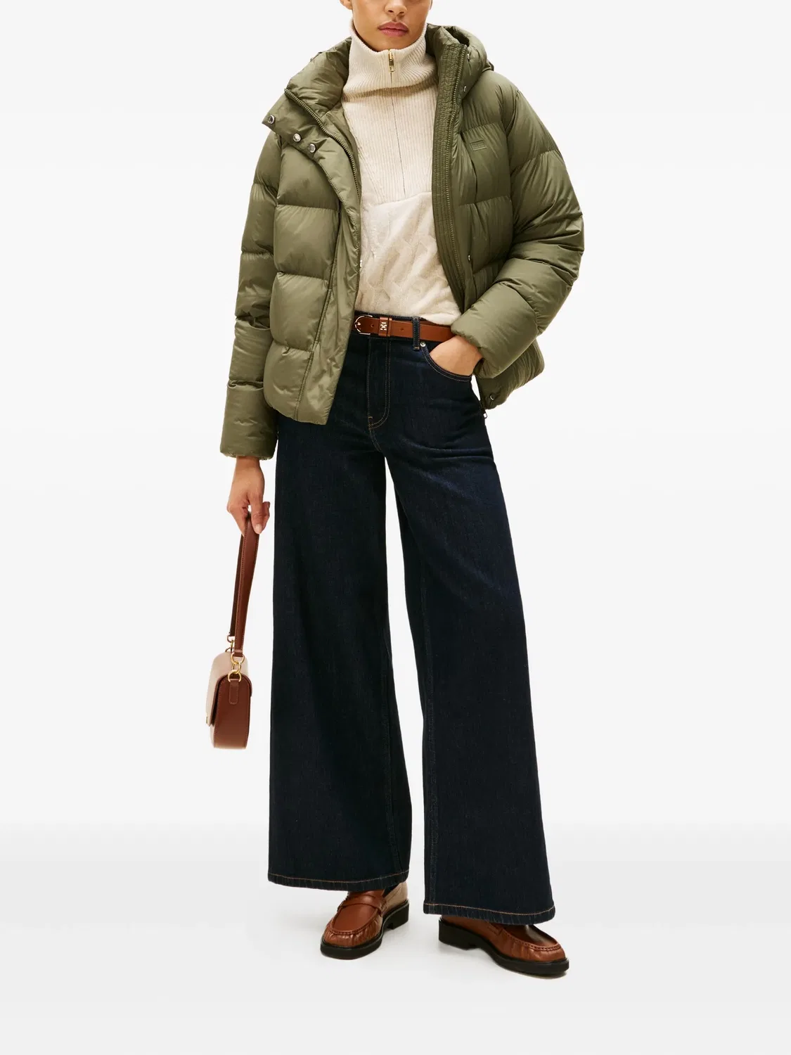 Удлиненная утепленная куртка с капюшоном Tommy Hilfiger, зеленый — фото 2