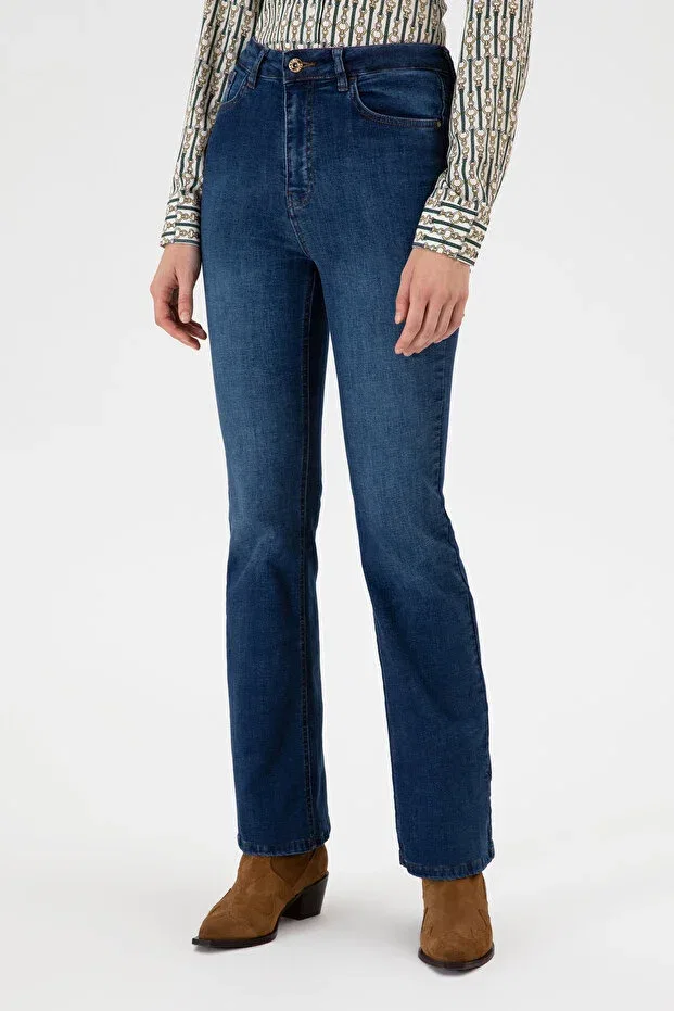 Женские джинсы с принтом slim flare U.S. Polo Assn., Dark Blue — фото 2