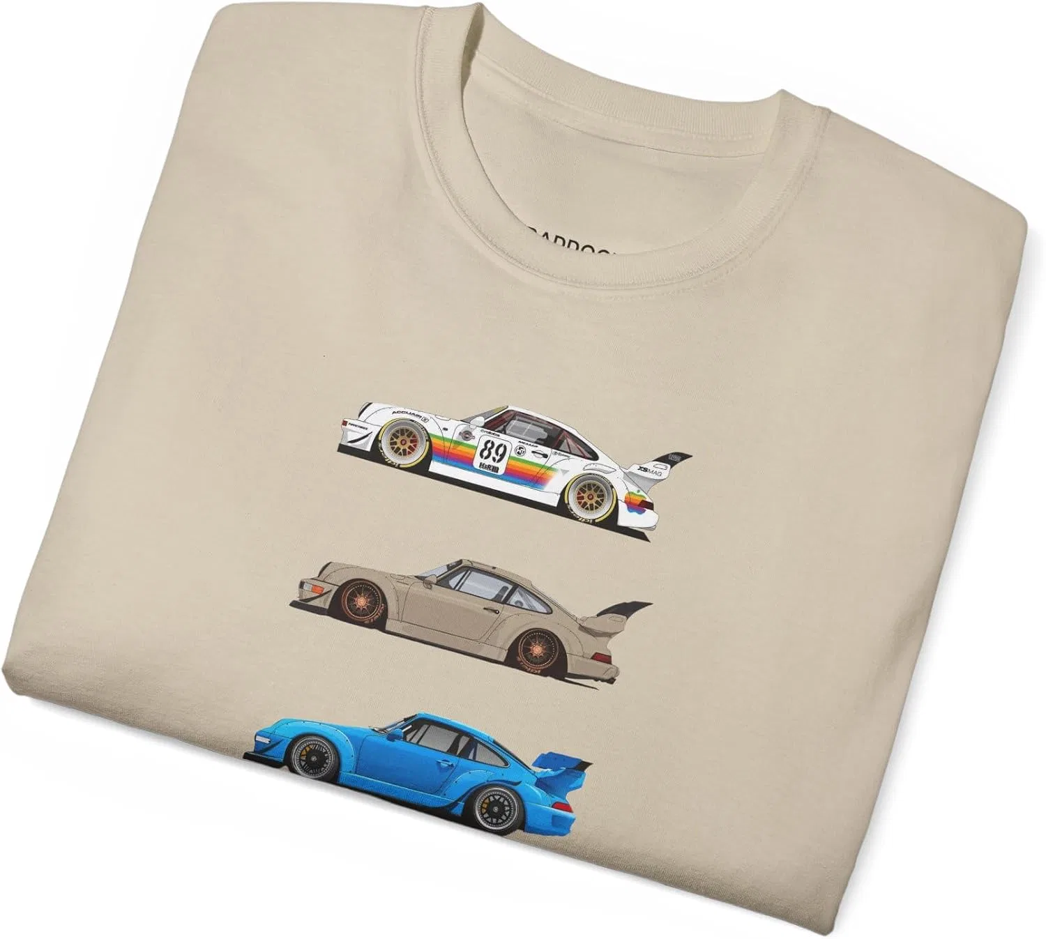 Мужская футболка с принтом Anime Car, песочный — фото 4