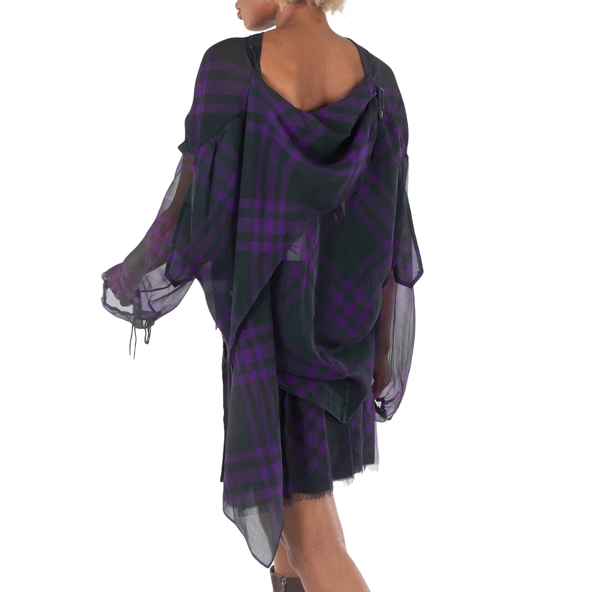 Блуза из шелка с принтом Check Pattern Silk Blouse Burberry, Royal Ip Pattern — фото 3