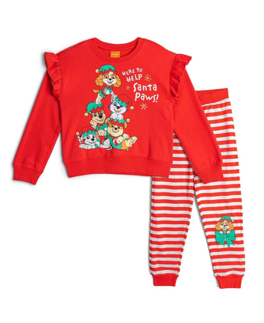 Комплект из футерованного свитшота и брюк PAW Patrol, Red And White Stripe