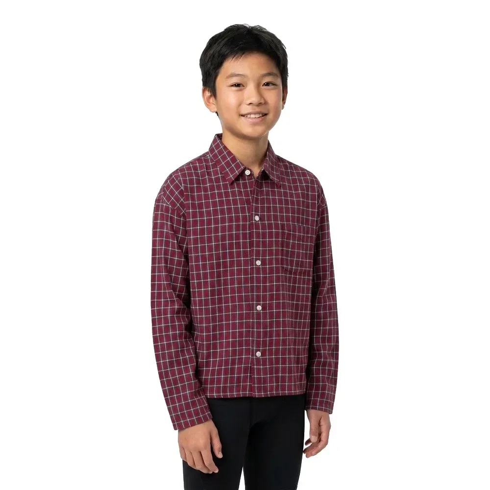 Детская рубашка с фактурным узором Savona Austin Dobby Jack & jones, Red — фото 3