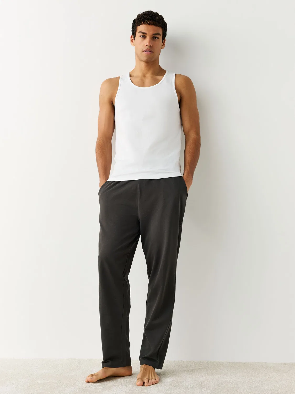 Майка-алкоголичка Slim Fit 5-pack из хлопка Next, белый — фото 3