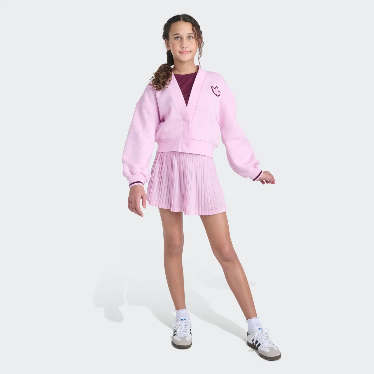 Детский кардиган из флиса Varsity Adidas Originals, Light Orchid — фото 3