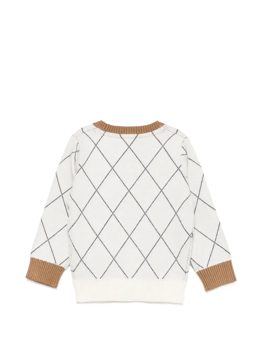 Кардиган с ромбовидным узором Trussardi Junior, белый — фото 2