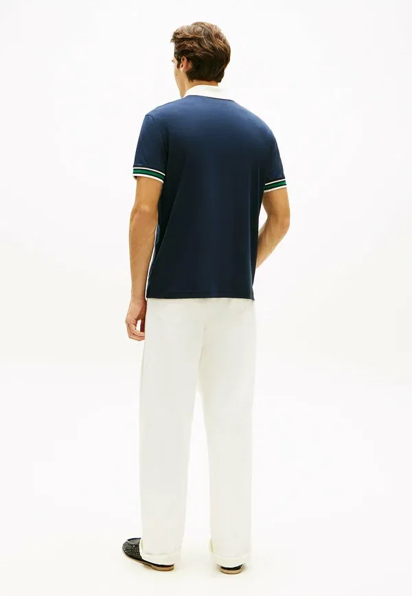 Футболка поло хлопок Tipped v-neck Tommy Hilfiger, Navy Blue, темно-синий — фото 3