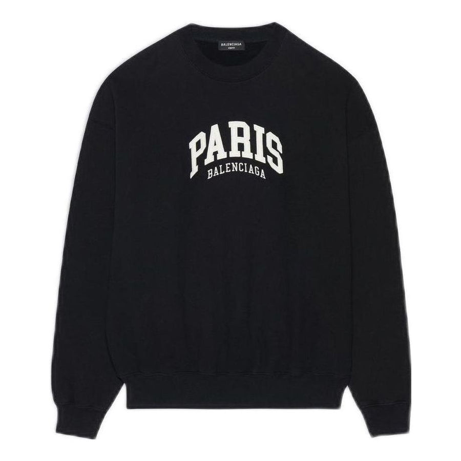 

Свитер Balenciaga Cities Paris Crewneck Sweatshirt 'Black White', черный
