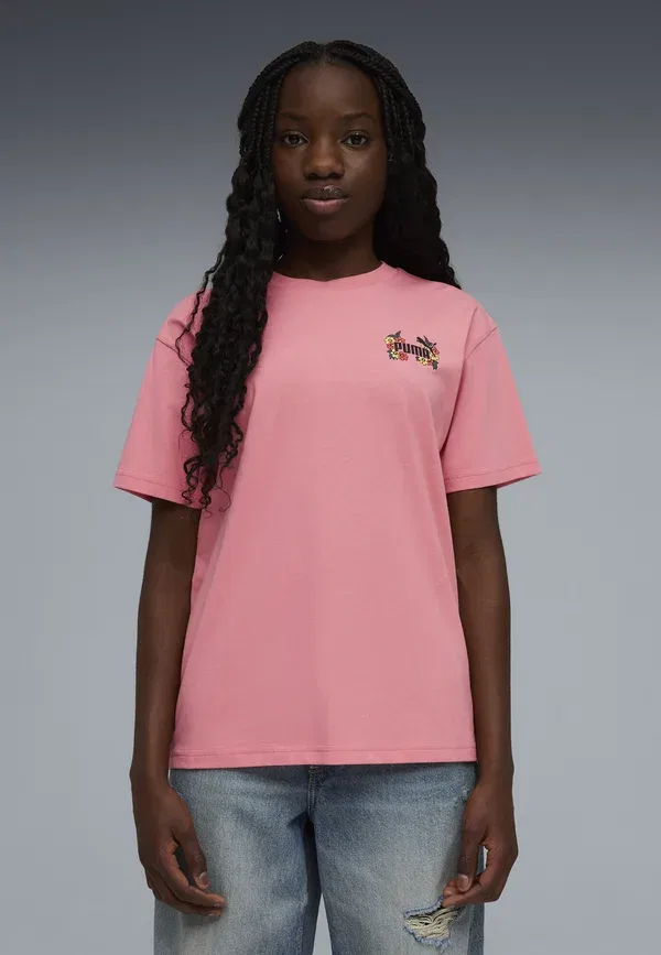 Футболка с принтом Mid 90s relaxed graphic t-shirt, Puma, Wild Pink, розовый
