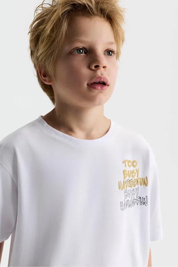 Детская футболка для мальчиков с принтом Nk Kids, White — фото 3