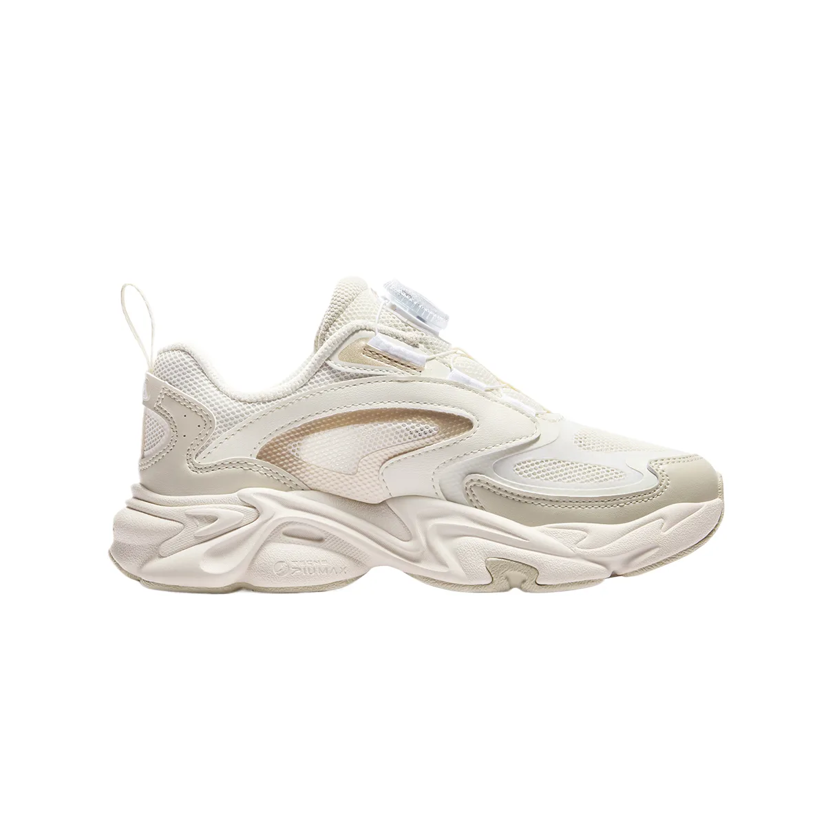 Heritage FHT Textile, Synthetic Leather Breathable Rebound Low top Running Shoes Kids' FILA KIDS, Milk White/Light Gray Yellow — фото 3
