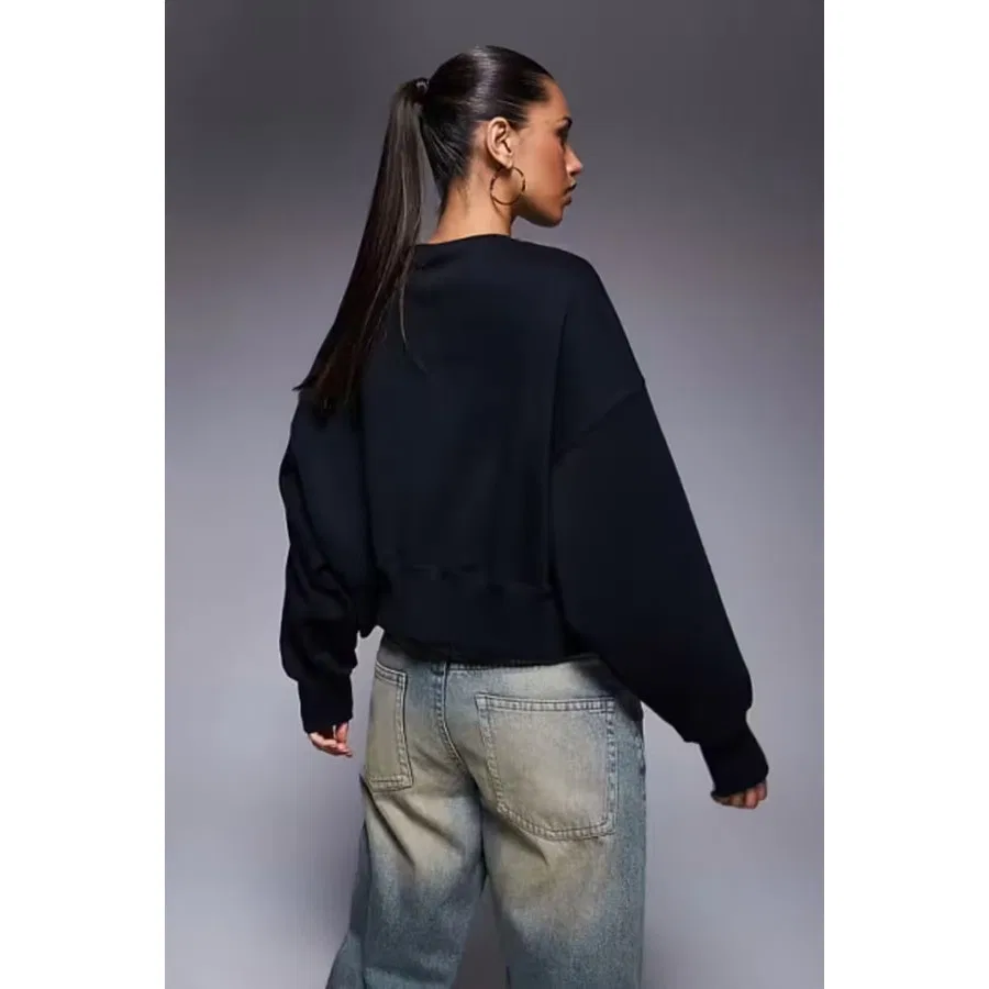 Женский свитшот оверсайз с длинным рукавом Nike Nsw Phoenix Fleece Crew, Черный — фото 3