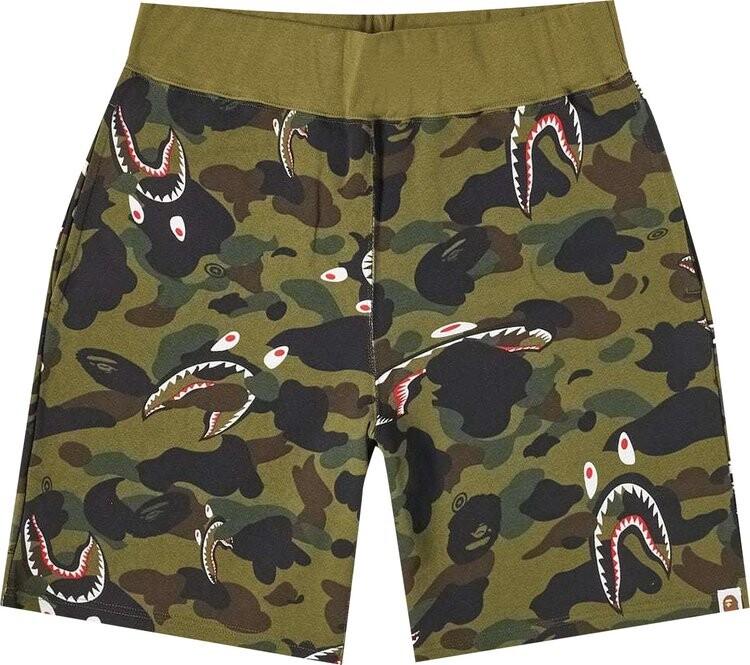 

Спортивные шорты BAPE Shark 1st Camo Wide Sweatshort 'Green', зеленый