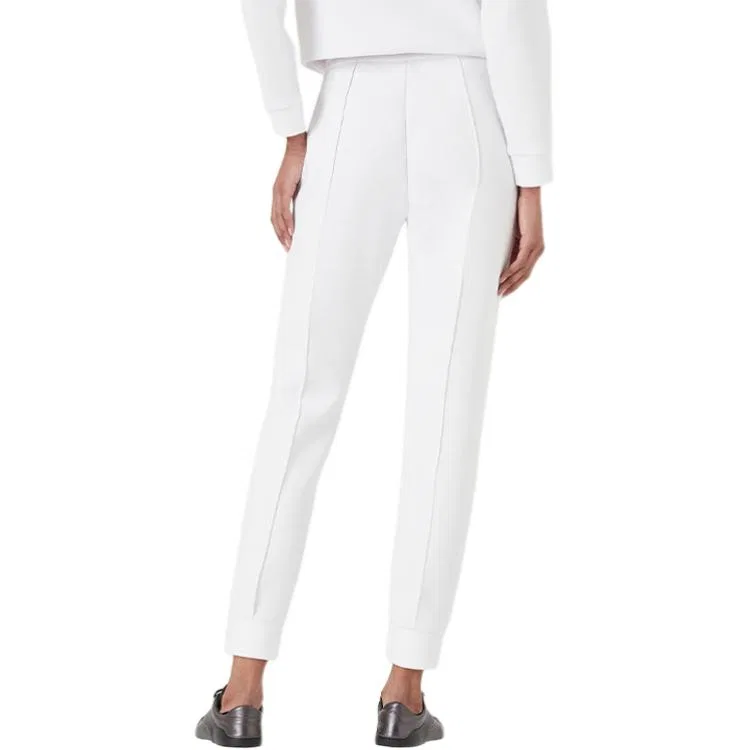 Женские спортивные штаны из трикотажа с манжетами EMPORIO ARMANI, White — фото 4
