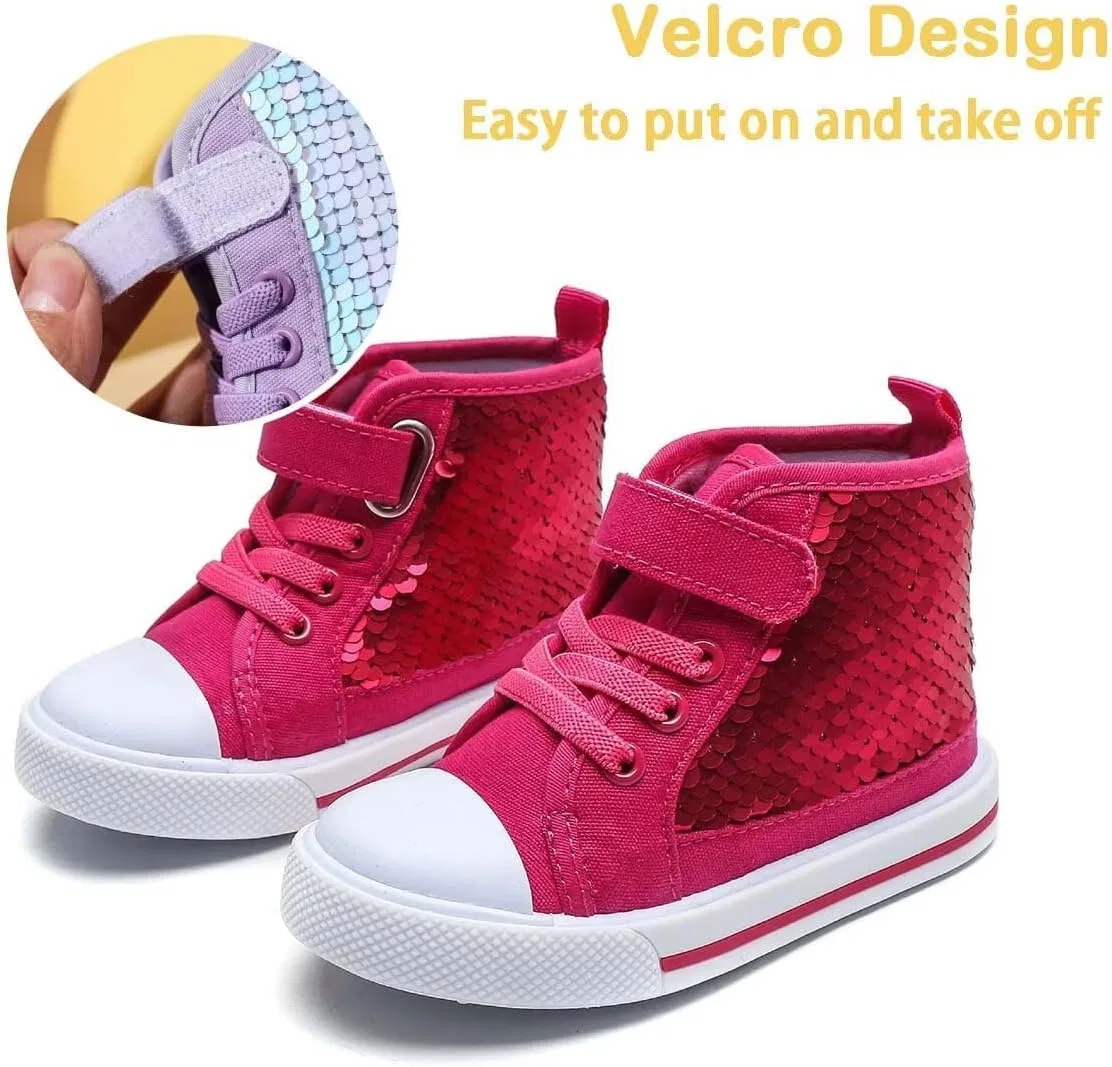 Детские кеды с блестками Classic Sequins Canvas Sneaker JOEupin, Rose — фото 4