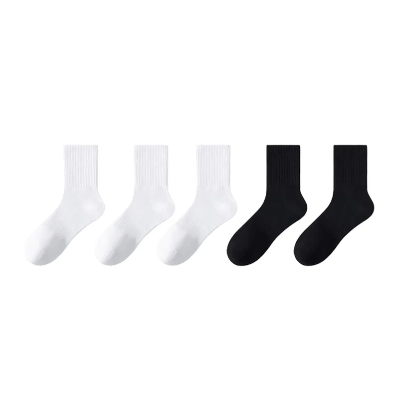 Детские носки хлопковые 5 пар Cotton Gene, 5 Pack White *3+Black *2