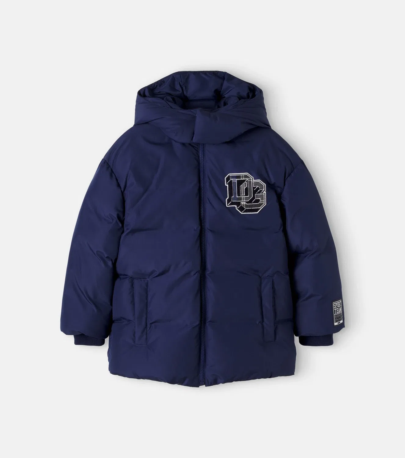 Пуховая куртка с капюшоном Dolce&Gabbana Kids, синий