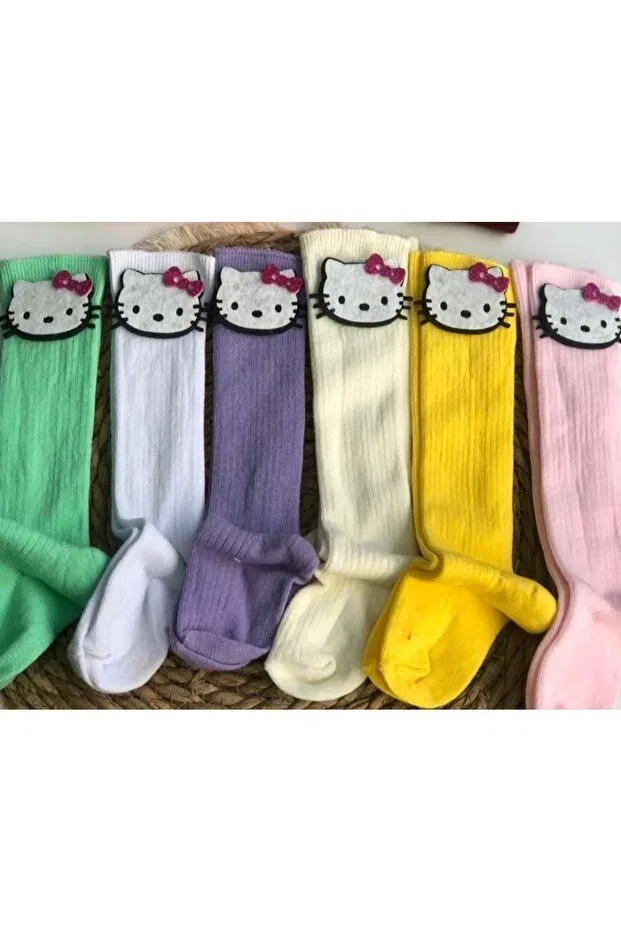 Детские носки для новорожденных с бахромой Özkardeşler Baby, This Green Lilac Ecru White Yellow Pink