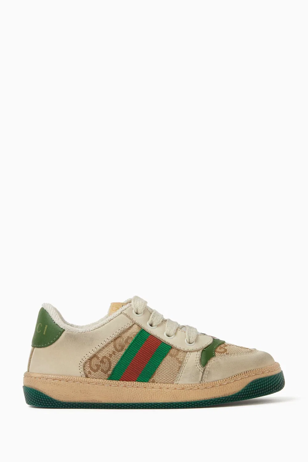 Кроссовки кожаные Screener Gucci, бежевый — фото 3