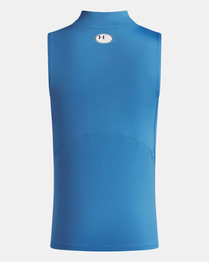 Майка-базовый слой для мальчиков с вентиляционными вставками HeatGear Mock UnderArmour, Aegean Blue/White — фото 2