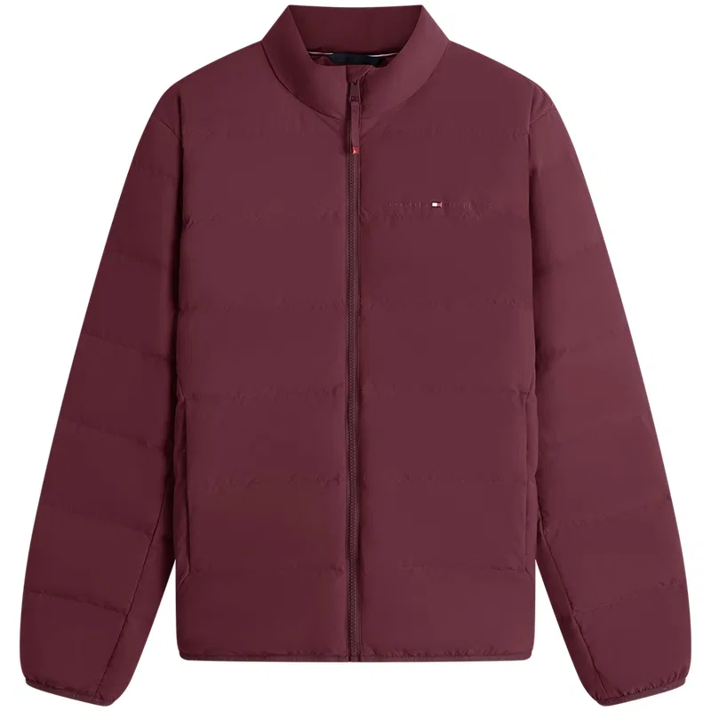 Мужская куртка пуховик со стойкой с принтом Tommy Hilfiger, Dark Red VLP