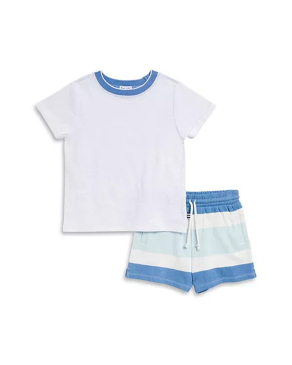 Детский комплект с принтом Positano Stripe Short Set Splendid, белый