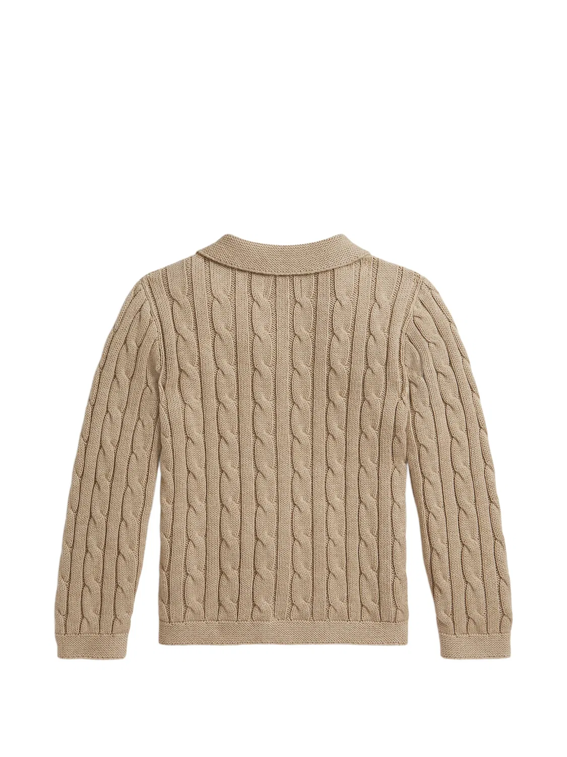Кардиган фактурной вязки Polo Ralph Lauren Kids, нейтральные цвета — фото 2
