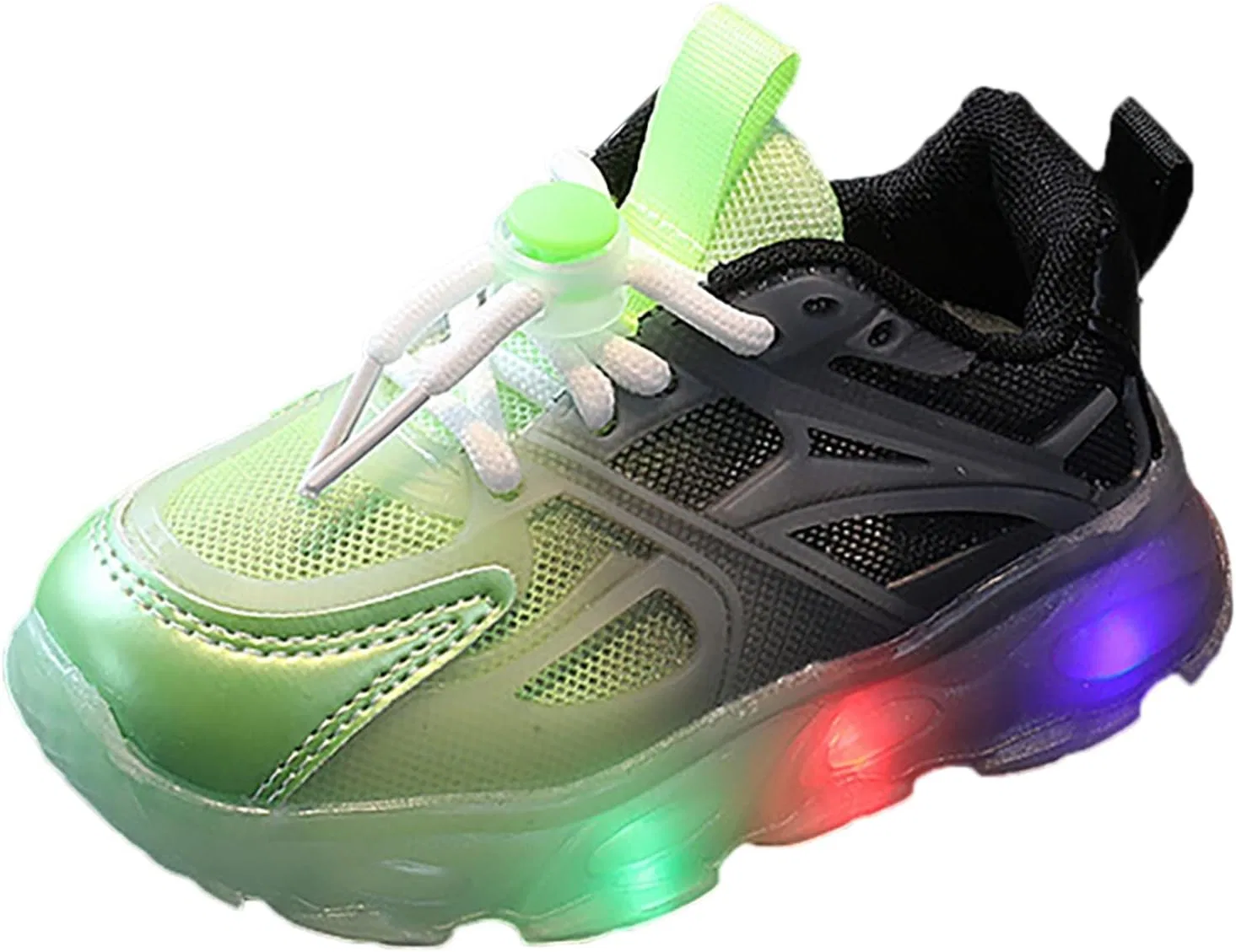 Детские кроссовки для мальчиков с подсветкой Mesh Breathable Light up Sneakers, Green