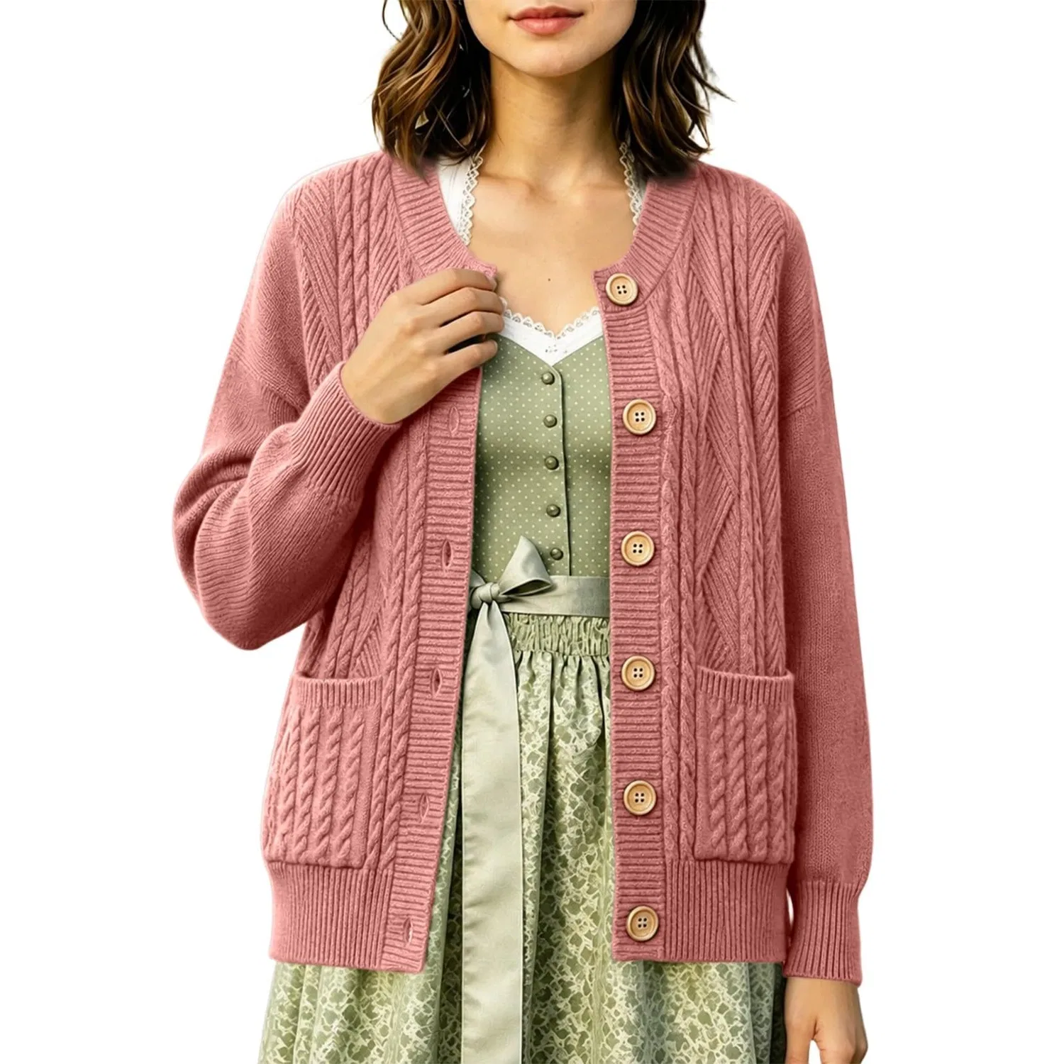Женское легкое кардиган с кружевными вставками с коротким рукавом, 2-rosa